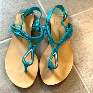 Dolce Vita turquoise braided leather sandals